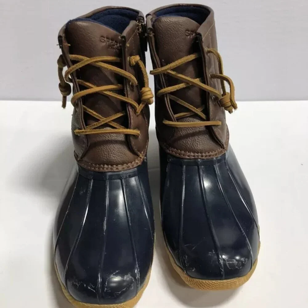 Sperry Big Kids' Saltwater Duck Boots Navy, GIrls' Size 6 M